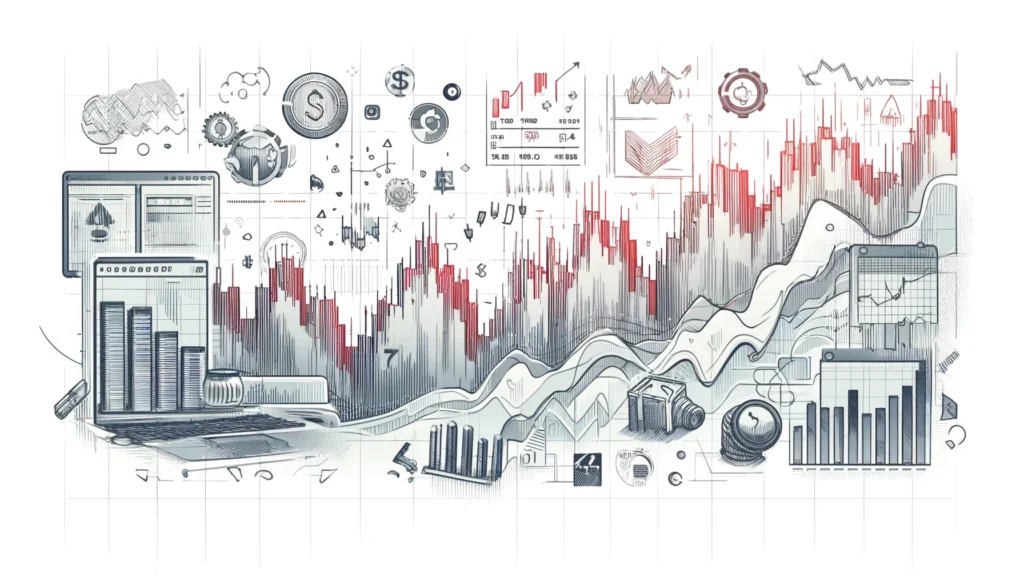 DALL·E 2024 06 08 16.55.09 A digital art depiction of the stock market featuring elements such as graphs stock tickers and financial symbols. The image should have a semi rea