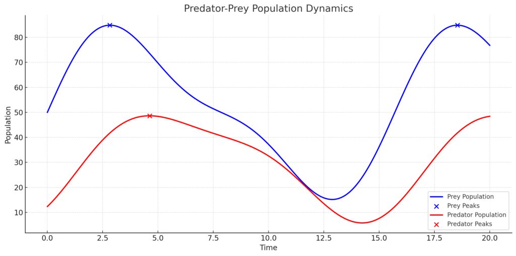 Quintic function modeling complex predator-prey population cycles, reflecting environmental and interspecies factors.